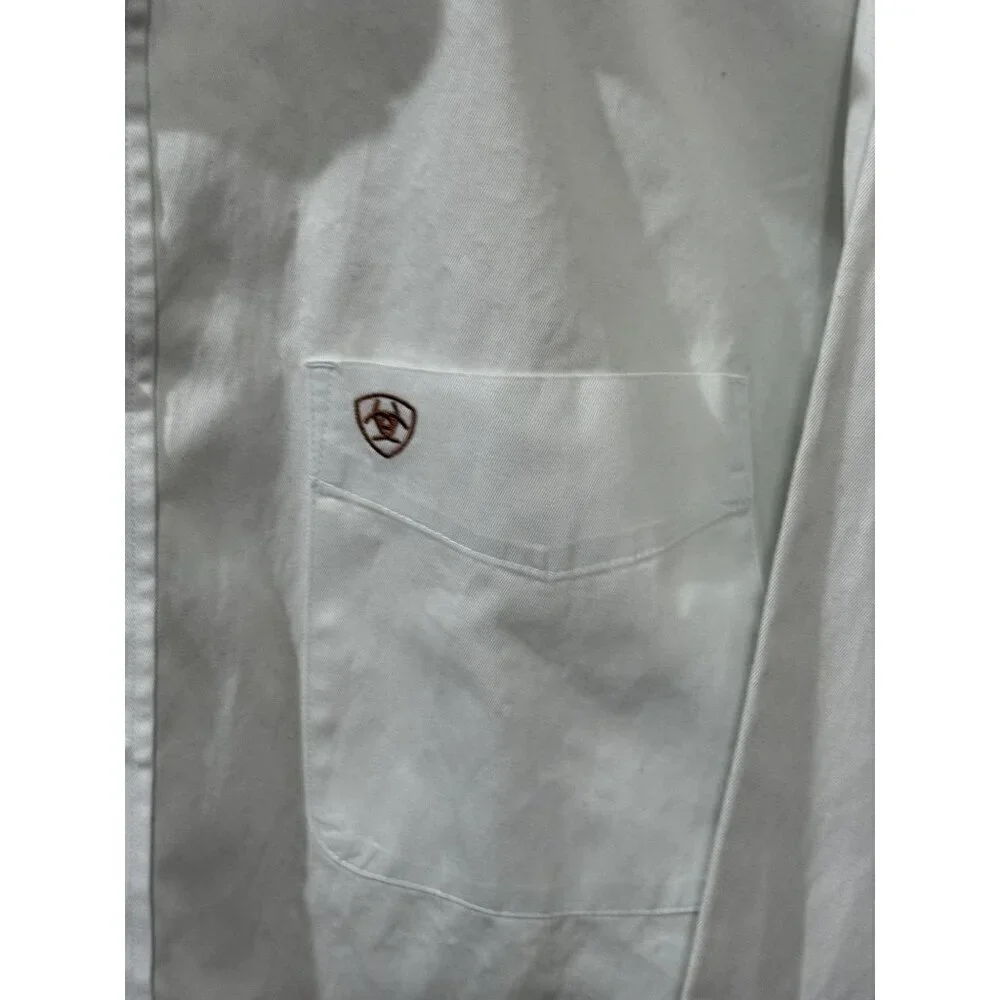 Ariat Mens White Long Sleeve Button-Up Shirt XXL